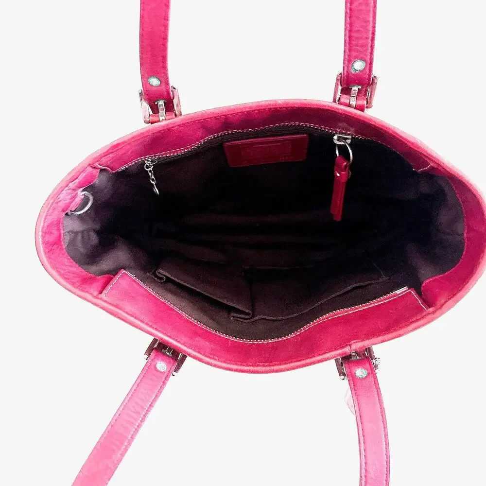 VINTAGE COACH LEGACY CLASSIC LEATHERWARE TOTE/SHOULDER BAG - RED
